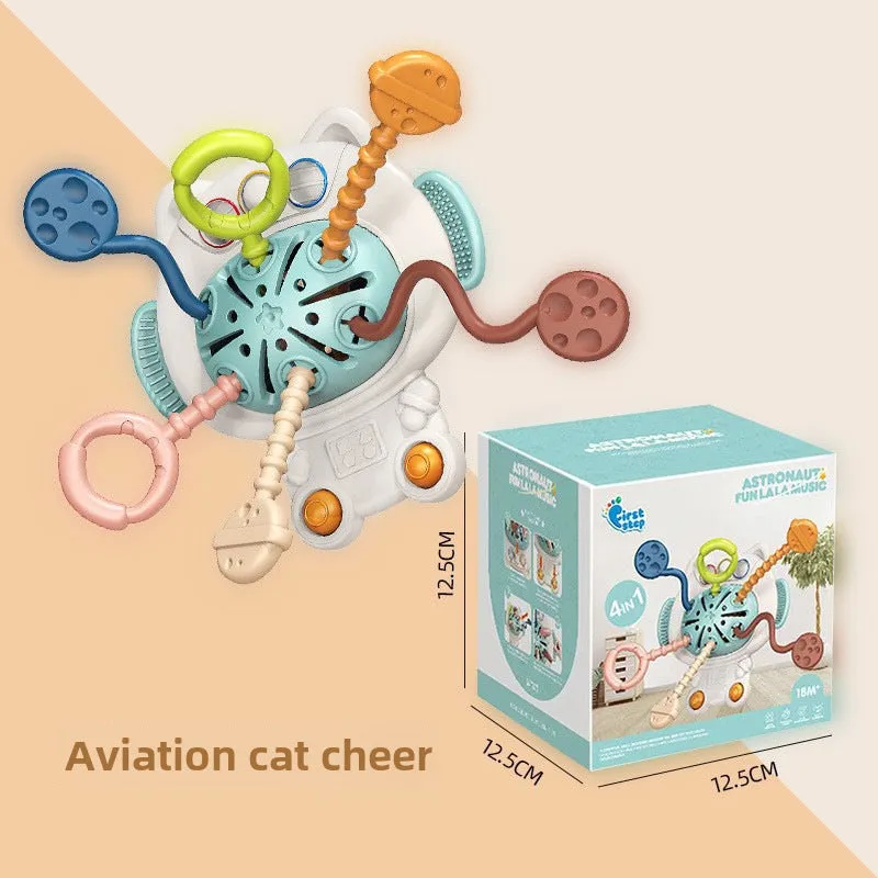 Baby fun lala music toy early education sensory baby can bite and press enlightenment soft rubber ufo spaceship gift